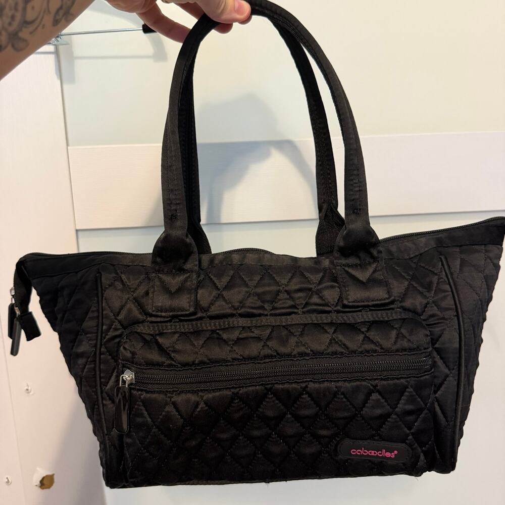 Caboodles Envy DRS Travel Bag Black Quilted Pink Cosmetic Makeup Organizer